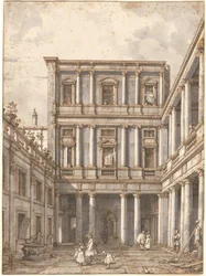 Ein venezianischer Innenhof in den Procuratie Nuove