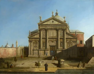 Canaletto - San Giorgio Maggiore in einer Capriccio-Kulisse um 1744