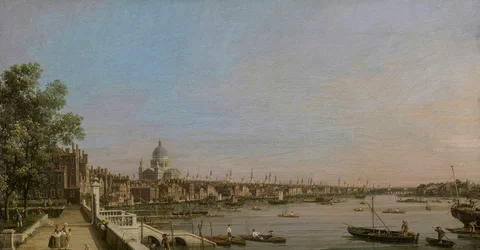 London und die Themse von der Terrasse des Somerset House in Richtung St. Paul