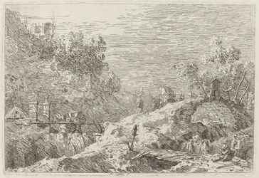 Berglandschaft mit fünf Brücken