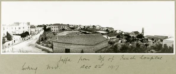 Jaffa vom Dach des französischen Krankenhauses nach Westen blickend, 2. Dezember 1917