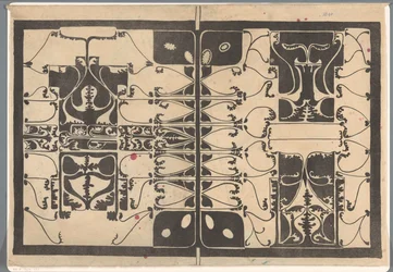 Umschlag mit stilisierten Pflanzenmotiven