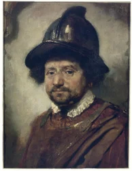 Mann mit Helm