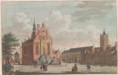Markt und Rathaus von Schiedam, ca. 1790