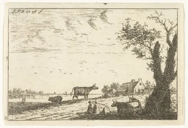 Flusslandschaft mit Kühen