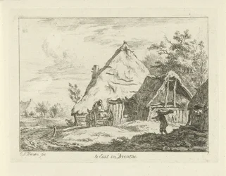 Karren vor einem Bauernhof (Te Eext in Drenthe)