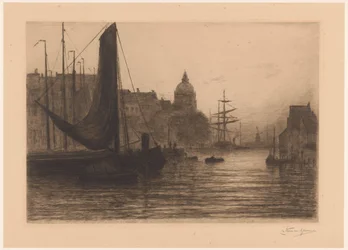 Hafen in Dordrecht bei Abend