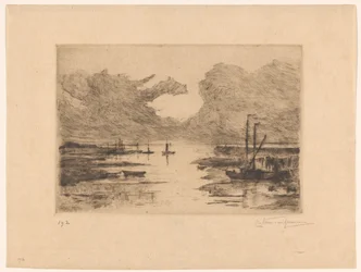 Hafen von Bergen op Zoom bei Niedrigwasser