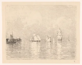 Segelschiffe bei der Reede von Cuxhaven