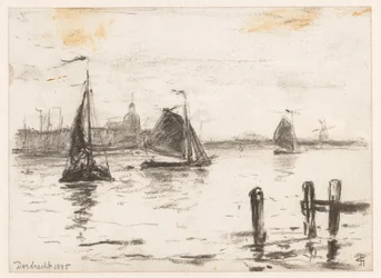 Fischereischiffe auf der Maas vor Dordrecht