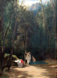 Park von Terni mit badenden Mädchen