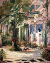 Das Innere des Palmenhauses auf der Pfaueninsel
