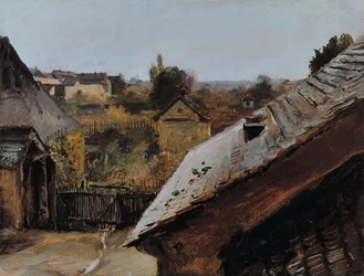 Blick auf Dächer und Gärten, 1835