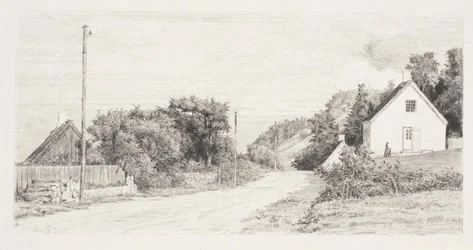 Landstraße zwischen den Häusern