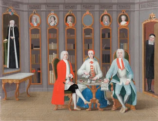Die Familie Stenbock in ihrer Bibliothek in Rånäs, ca. 1740