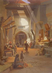 Basar in Girgah, eine von 24 Illustrationen von G.W. Seitz (ca. 1873)