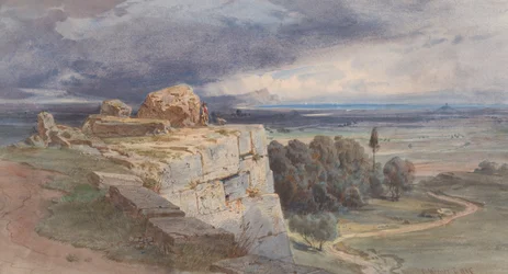 Blick auf Norba von Norden, in Richtung San Felice Circeo, 1856