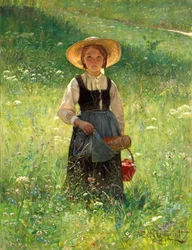 Mädchen in einer blühenden Wiese