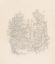 Ansicht der Westfassade der Kathedrale von Dunkeld