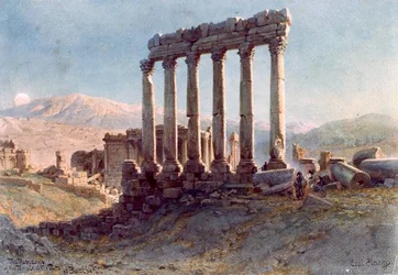 Die Überreste des Sonnentempels in Baalbek