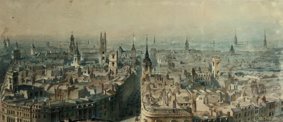 Blick auf London vom Monument nach Norden, 1848