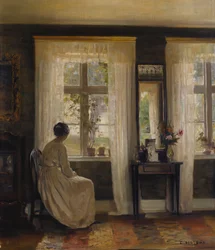 Eine Dame in einem Innenraum