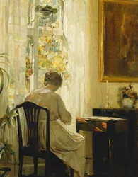 Eine Frau in einem Innenraum