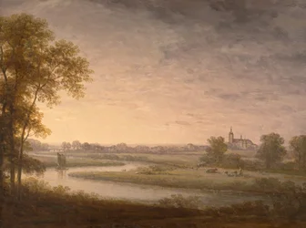 Weitläufige Landschaft mit Västerås im Hintergrund
