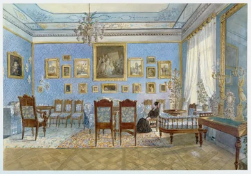 Der Salon von Madame Hanska (1801-82) in St. Petersburg