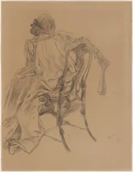 Eine elegante Dame des achtzehnten Jahrhunderts mit einem Fächer