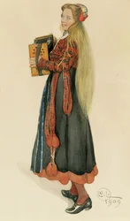 Lisbeth spielt Akkordeon, 1909