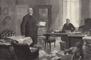 Bismarck diktiert seine Memoiren (Gravur)