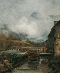 Wassermühle in Goisern (nach Emil Jakob Schindler)