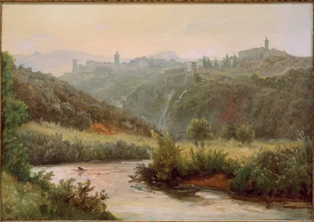 Blick auf Tivoli und die Wasserfälle