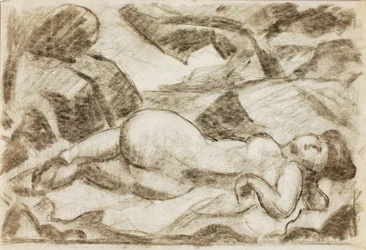 Weiblicher Akt, liegend