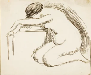 Weiblicher Akt auf Knien