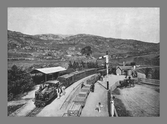 Ffestiniog Eisenbahn: Tan-Y-Bwlch Station, um 1900