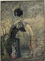 Gotisches Portal am Ruprechtsbau des Heidelberger Schlosses