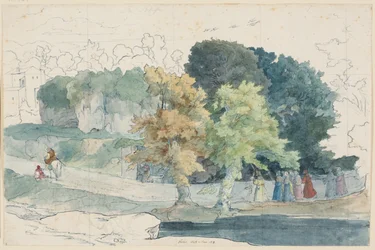 Italienische Landschaft mit figürlicher Staffage