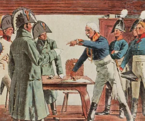 Blüchers Kapitulation bei Ratkau, 7. November 1806 (verstärkte Farblithografie)