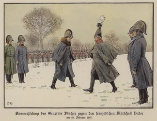 Austausch der gefangenen preußischen und französischen Feldmarschälle Gebhard Blücher und Claude Victor-Perrin, 20. Februar 1807