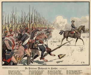 Preußische Infanterie in der Schlacht von Leuthen