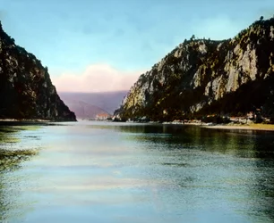 Rumänien, die Eisernen Tore, eine Schlucht am Donaufluss, Bilddatum: ca. 1920