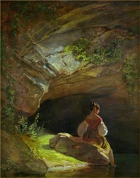 Mädchen vor der Grotte