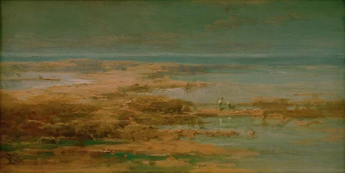 Nillandschaft mit Störchen