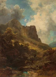 Tal Canyon mit einer Milchmagd, ca. 1875