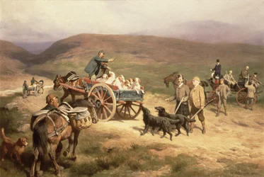 Raufußhuhnjagd auf dem Landgut Glentanar in Aberdeenshire, 1889