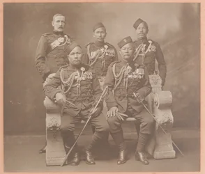 Königliche indische Ordonnanzoffiziere aus den Gurkha-Regimentern