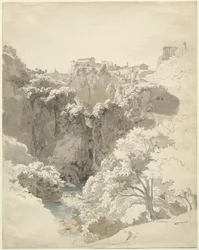 Tivoli und der Tempel der Sibylle über der Aniene-Schlucht