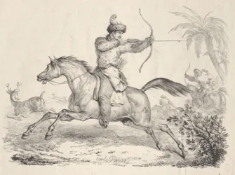 Kosaken zu Pferd jagen Hirsche, 1821-36